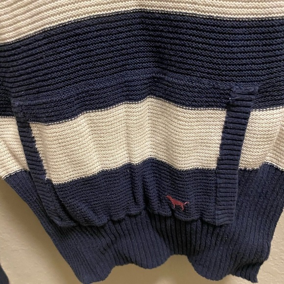 Vintage Victoria’s Secret Pink v-neck striped knit sweater with hood - Picture 7 of 7